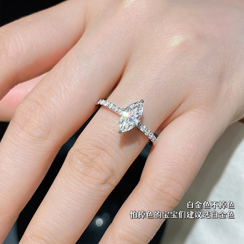 Luxury Real 1 Carat D Color Ma - Moissanite Engagement Ring 1 Carat recension och pris