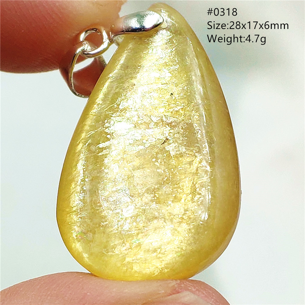 Natural Yellow Lepidolite Quar - 925 Sterling Silver Chain Necklace Men recension och pris