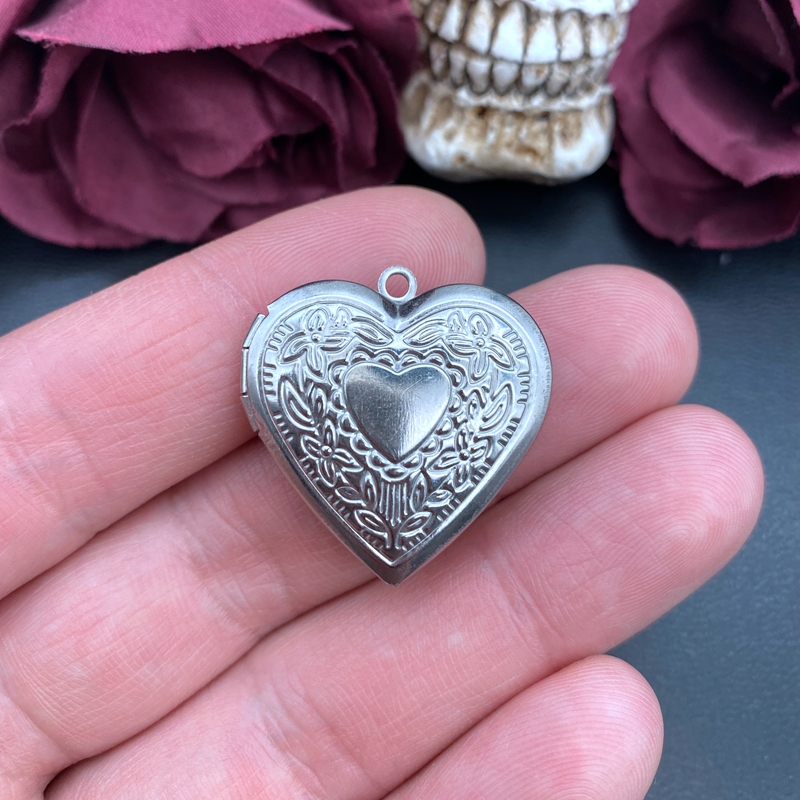 2pcs Stainless Steel Heart Box - Heart Locket Necklace Photo recension och pris