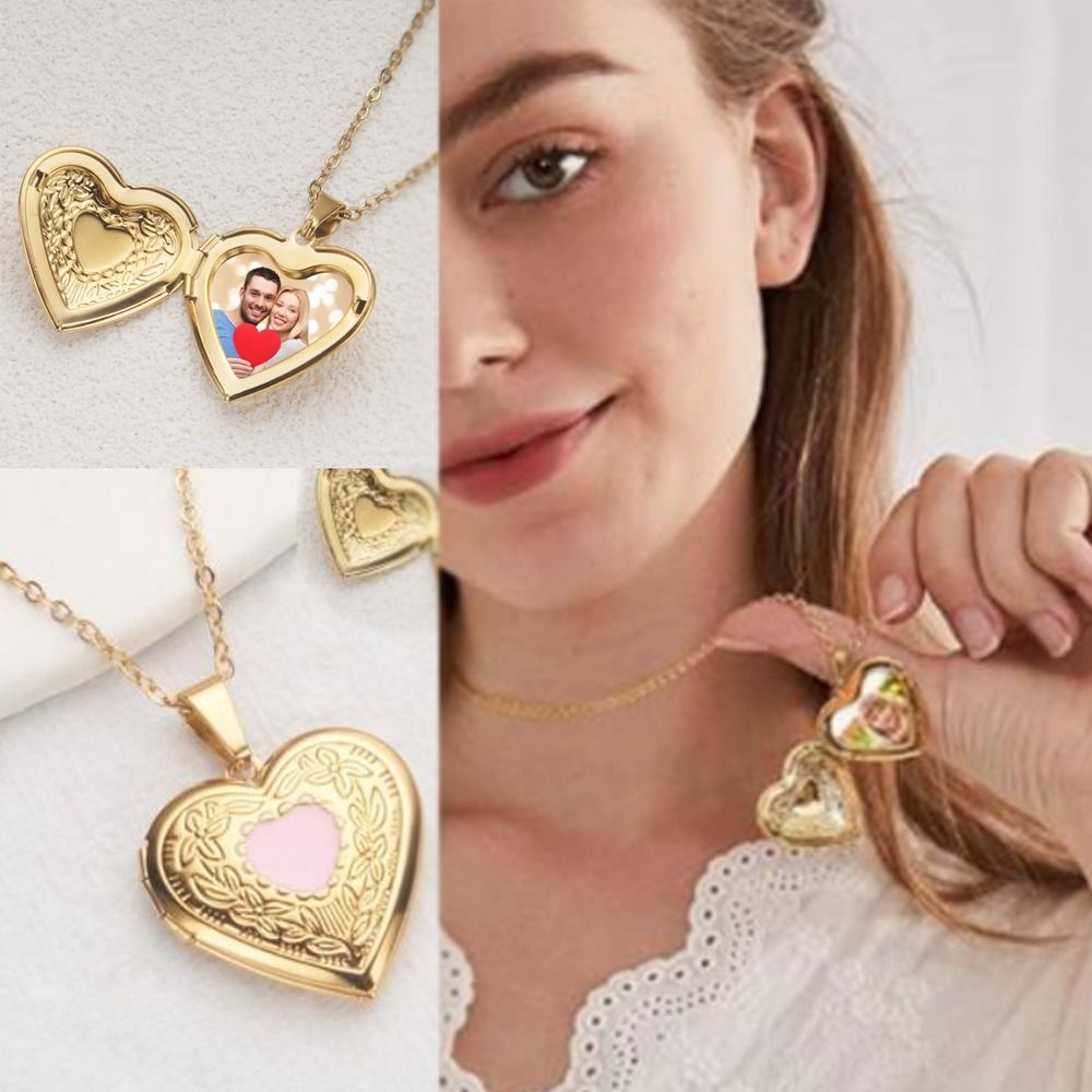DIY Necklace Photo Picture Loc - Heart Locket Necklace Photo recension och pris